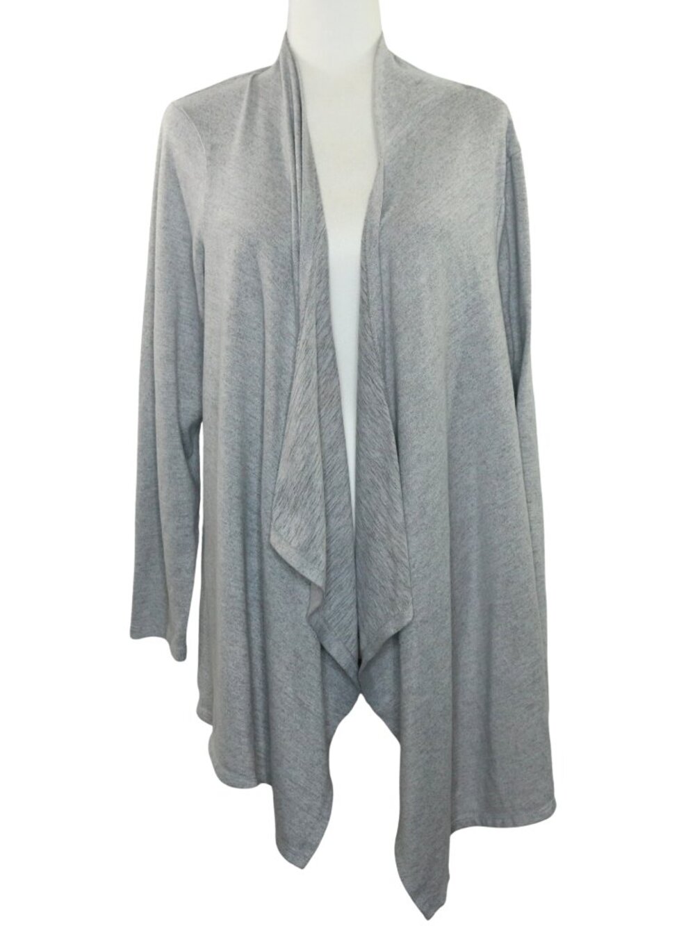 Simply Emma Lightweight Heather-Gray Open-Front Cardigan Sweater